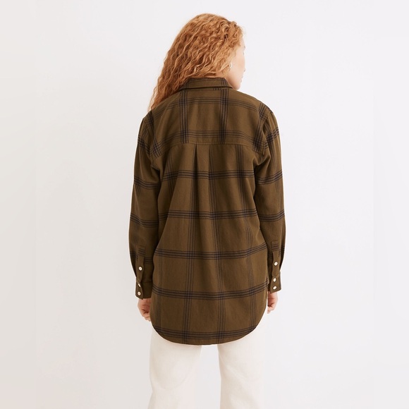 Madewell Flannel Oversized Ex-Boyfriend Tunic Shirt in Windowpane - Picture 4 of 13